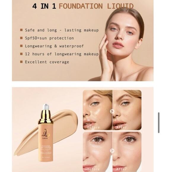 Lanisty 4-in-1 Color Changing Foundation SPF50 Concealer Moisturizer NEW VIRAL!! - Picture 11 of 15